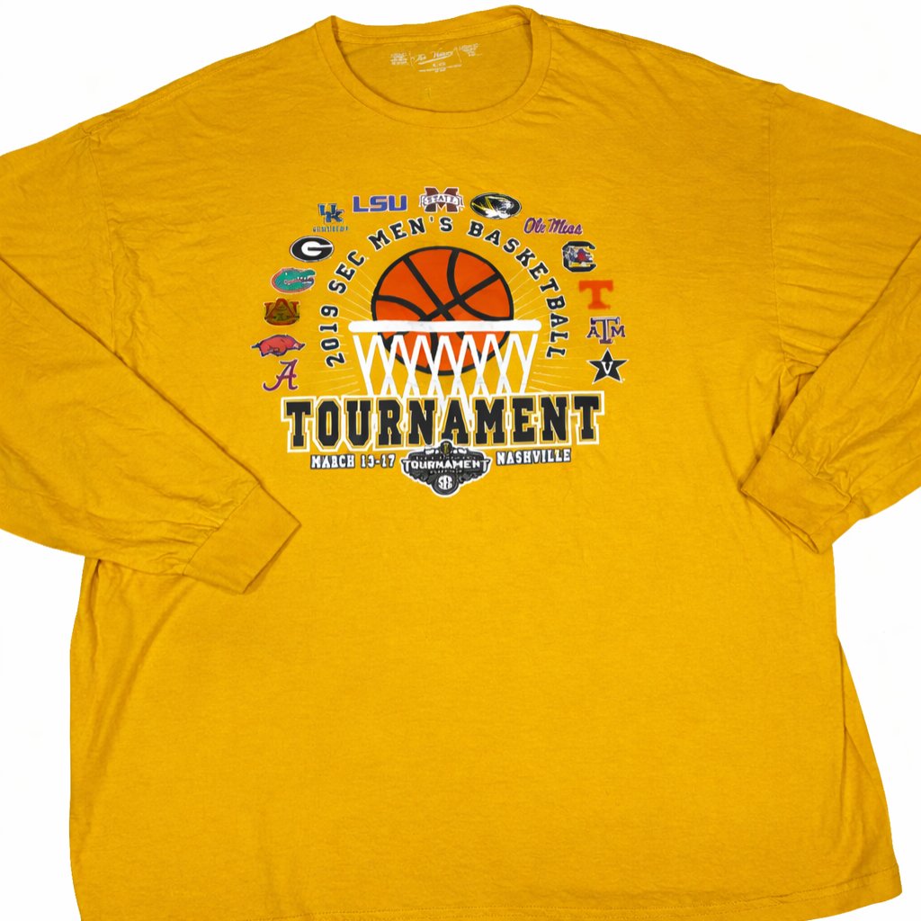 2019 Sec Mens Basketball Tournament T Shirt Nashville Gold Ncaa Size Xxl